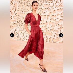 Ulla Johnson Mirabelle Midi Dress in color Claret sz 12